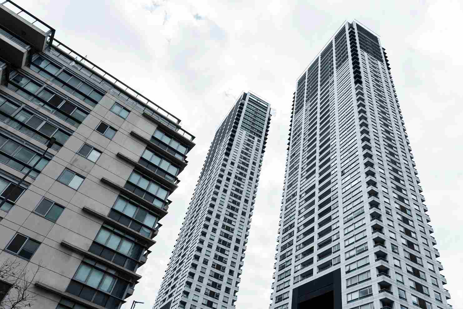 Low angle tall different residential buildings Nagpur