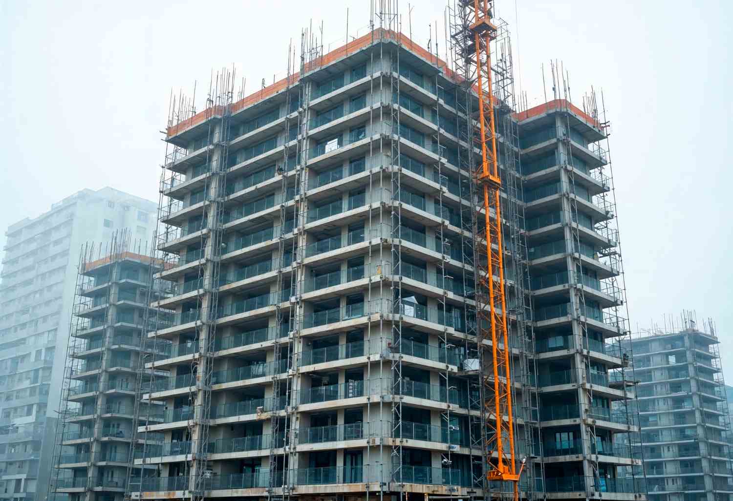 Construction of modern residential skyscrappers